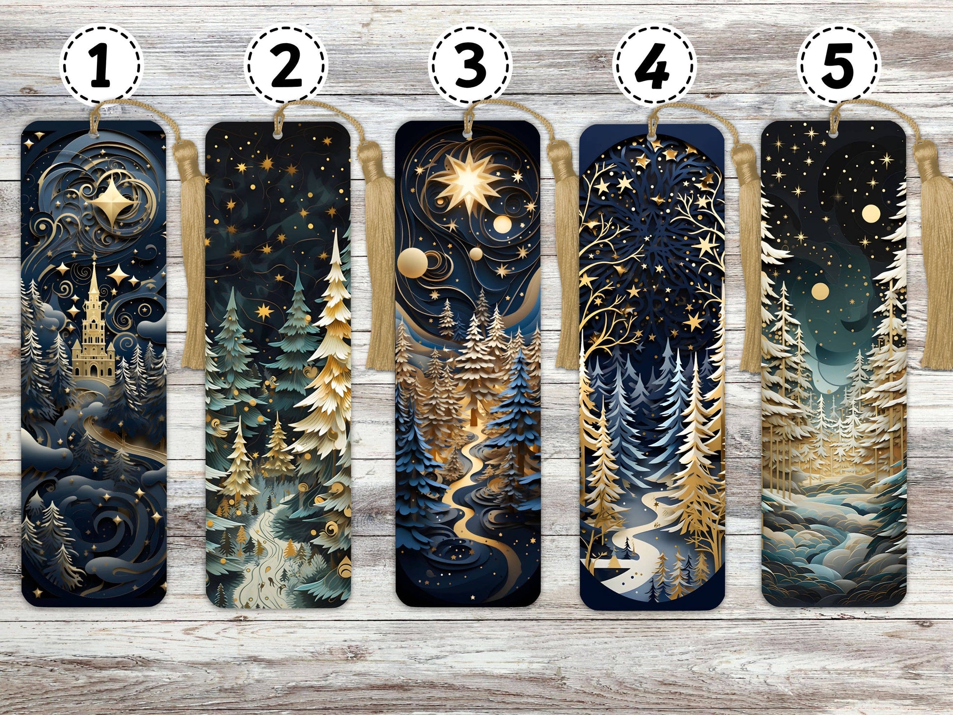 Winter Forest - Christmas Metal Bookmarks