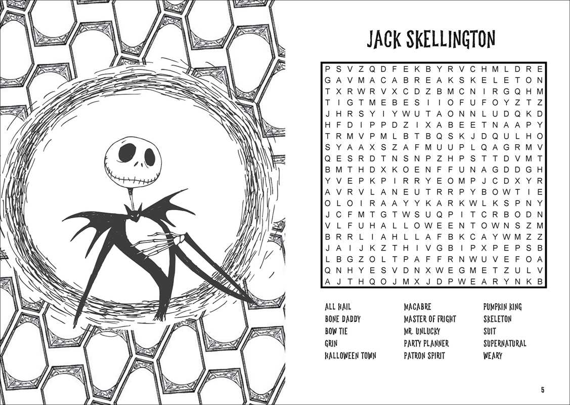 Disney Tim Burton's The Nightmare Before Christmas Word Search and Coloring Book by Editors of Thunder Bay Press