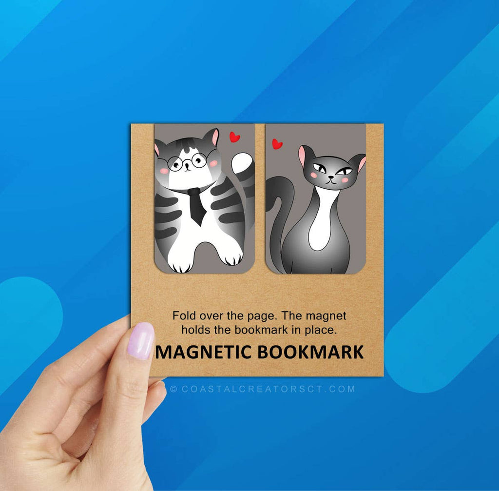 2-Pack Oriental Asian Cats Magnetic Bookmarks (Packaged)