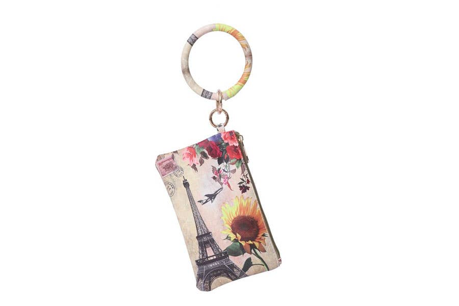 Nostalgic Summer Spring in Paris Print Ladies Wristlet Bag