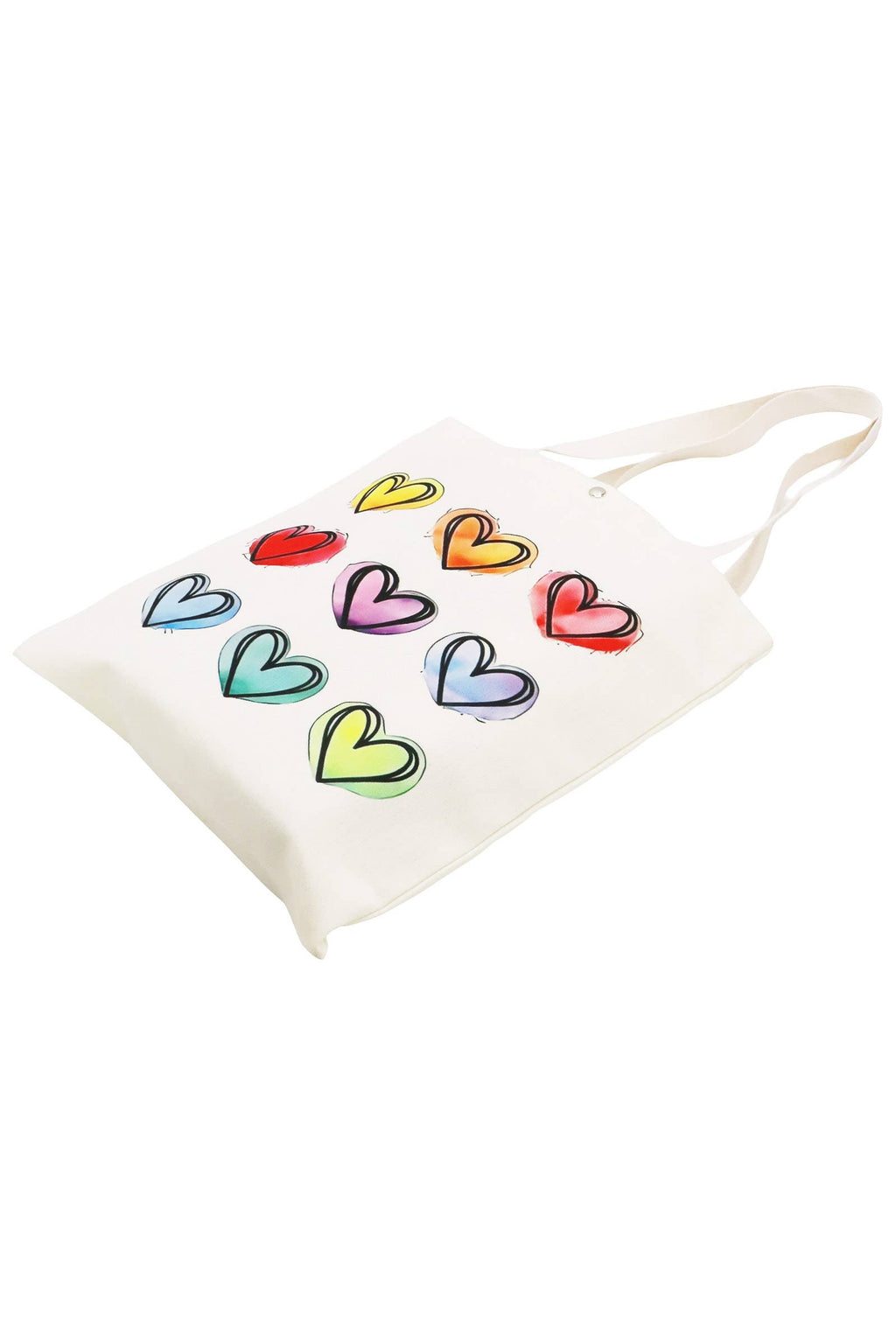 Variety Heart Snap Button Tall Canvas Tote Bag