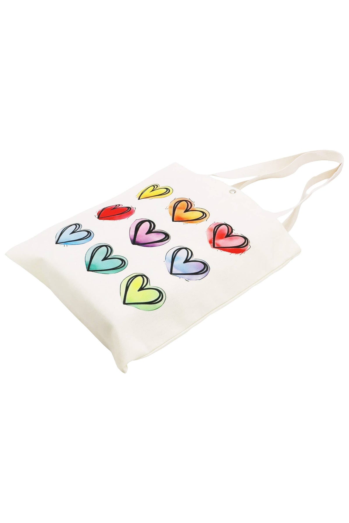 Variety Heart Snap Button Tall Canvas Tote Bag