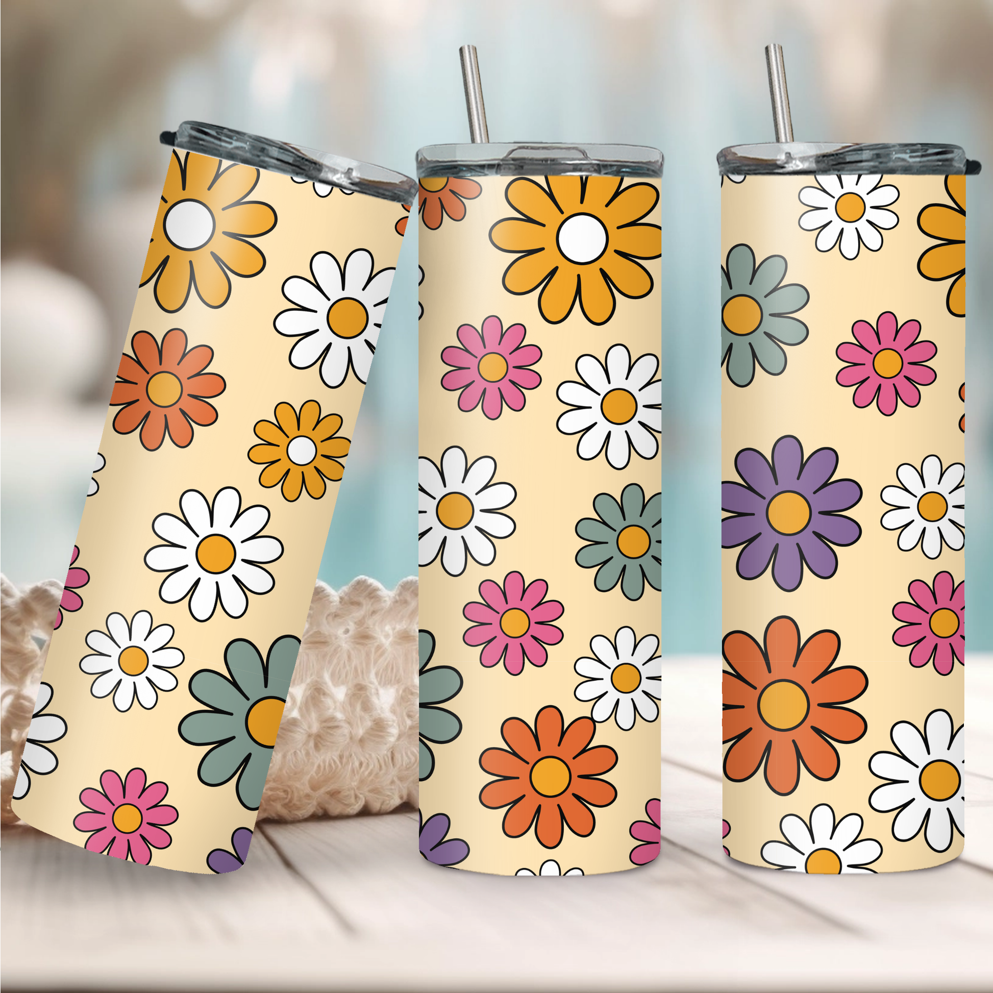 Retro Flowers Tumbler