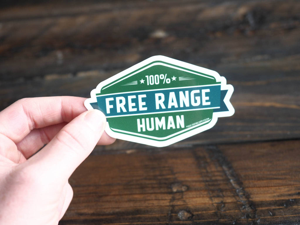 Free Range Human Stickers, Adventure Vinyl Decals