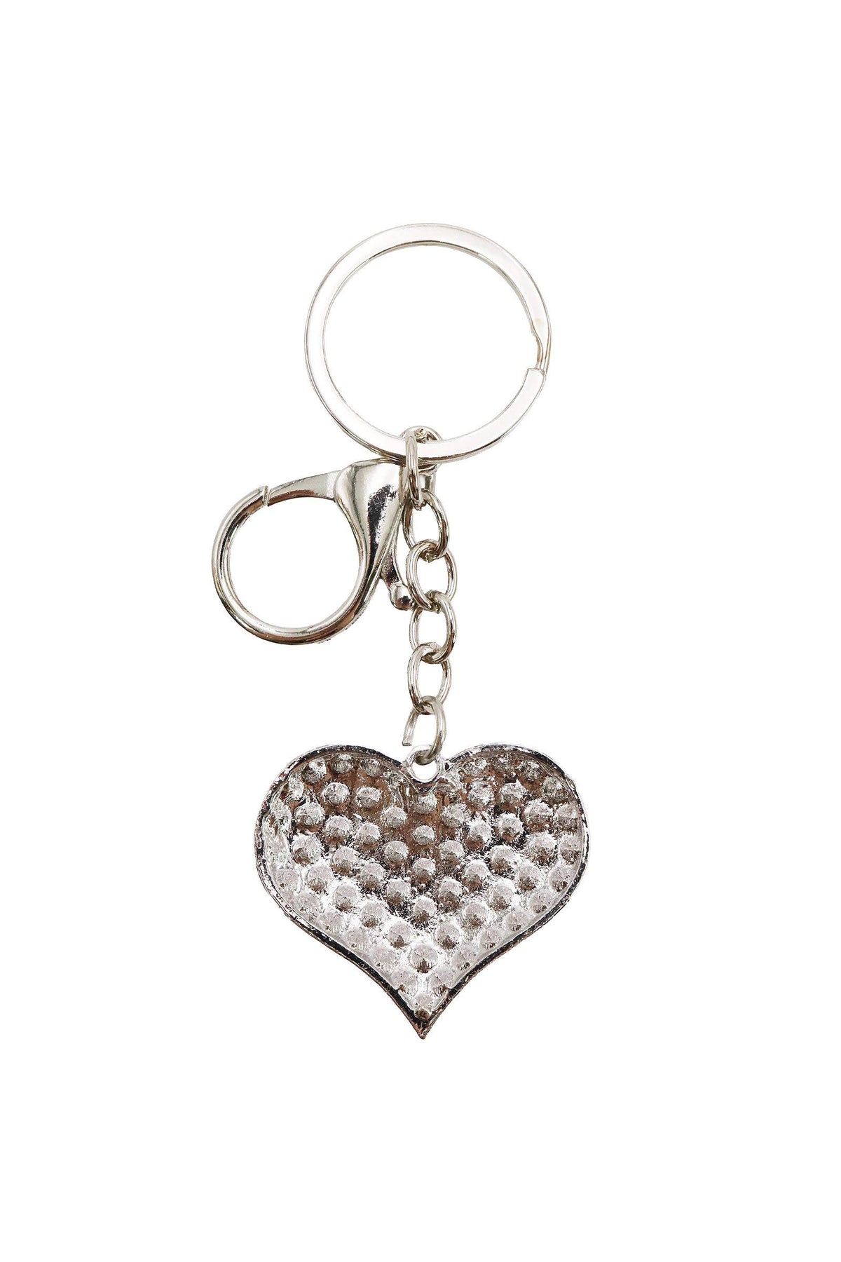 Chunky Mini Heart Rhinestone Keychain