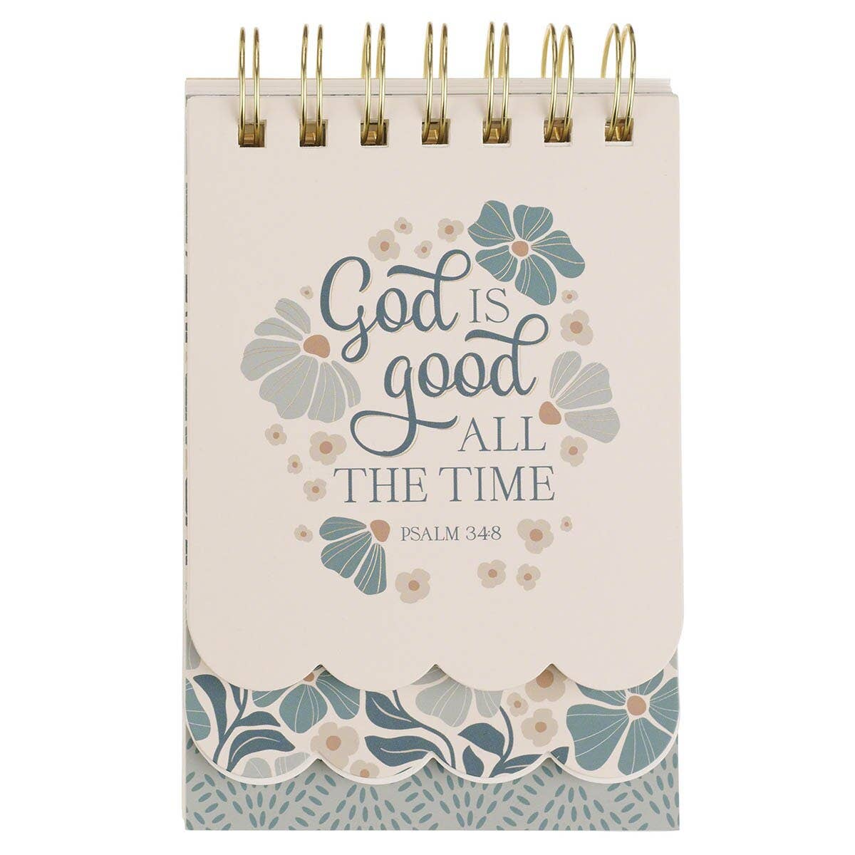 Spiral Notepad SM Cream Blue God Is Good Ps. 34:8