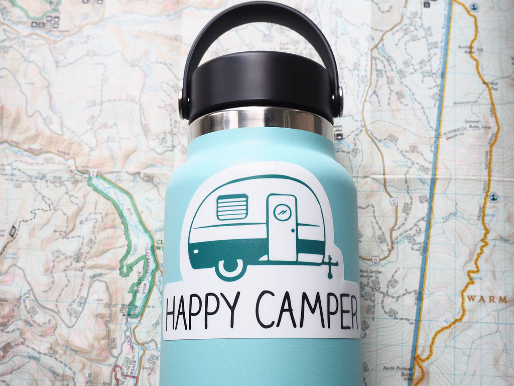 Happy Camper Sticker, Cute RV Bumper Stickers