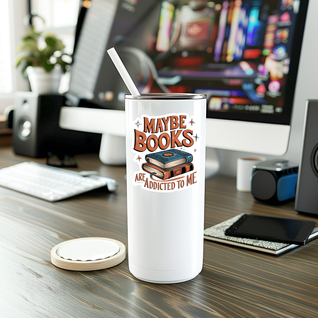 Maybe Books Are Addicted To Me Vinyl Sticker