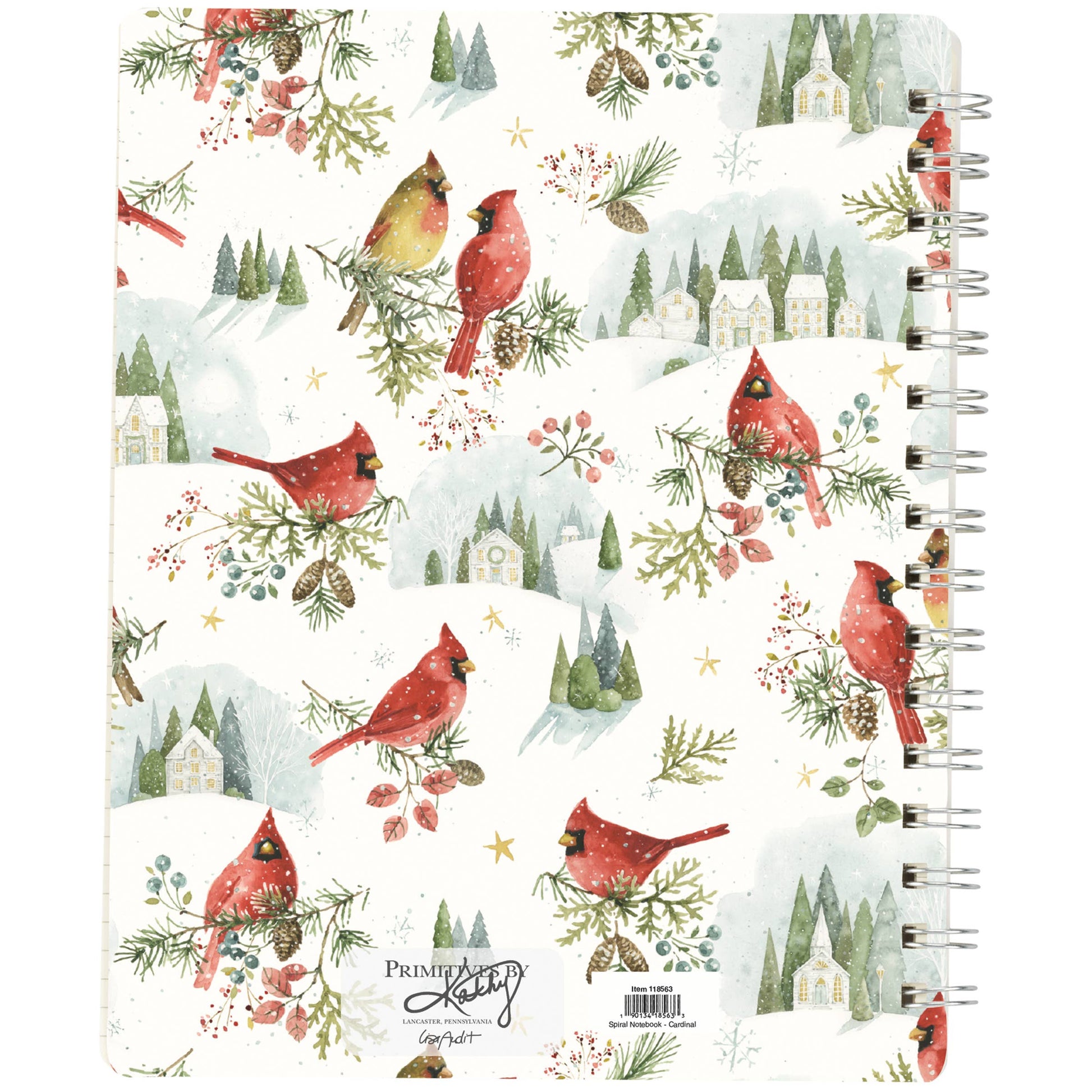 Winter Cardinal Spiral Notebook