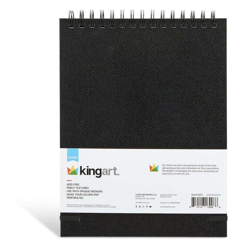 Black Paper Sketchbook - Top Spiral - 8" x 10.5" - 75 Sheets