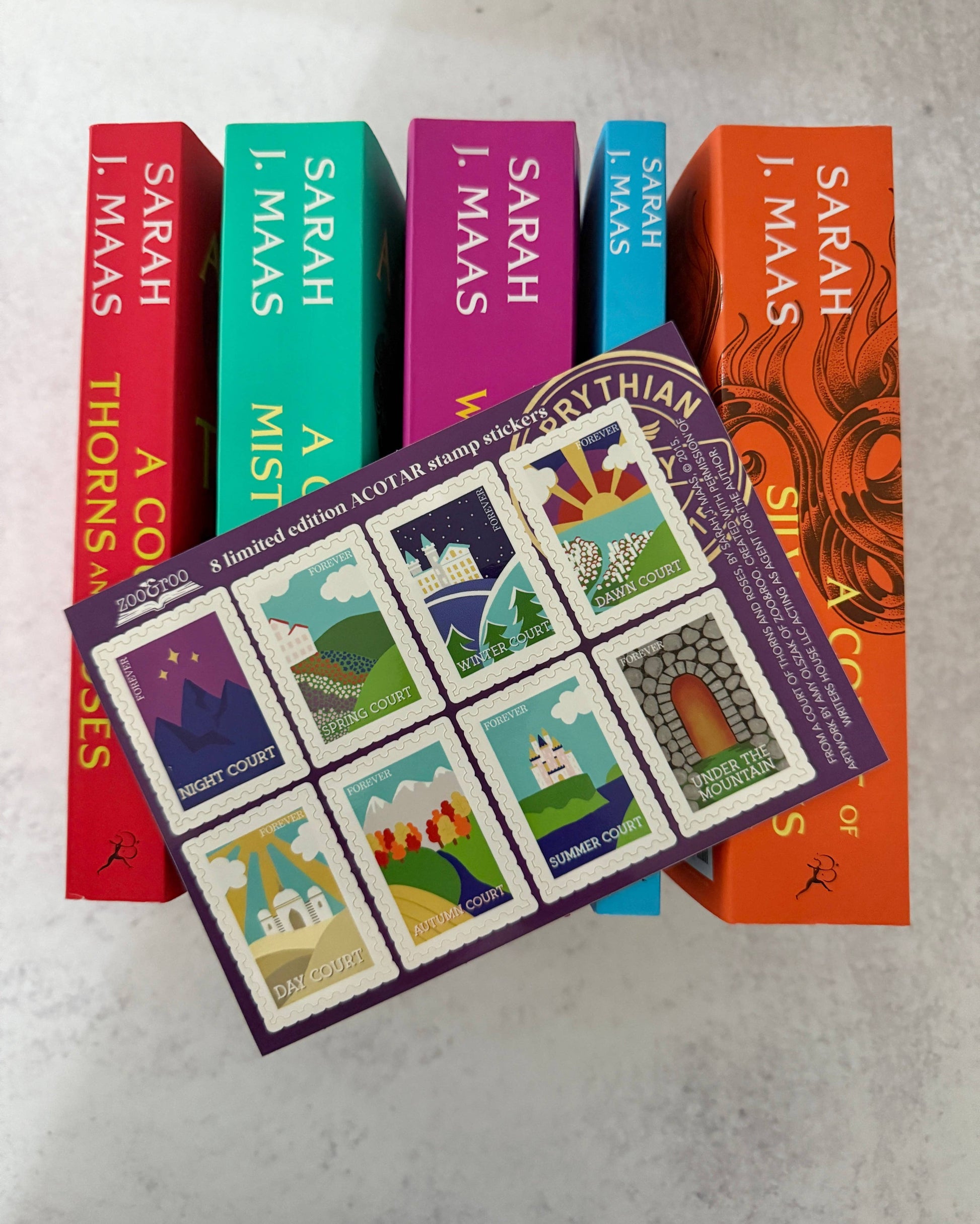 ACOTAR Courts of Prythian Sticker Sheet – 8 Stamp Stickers