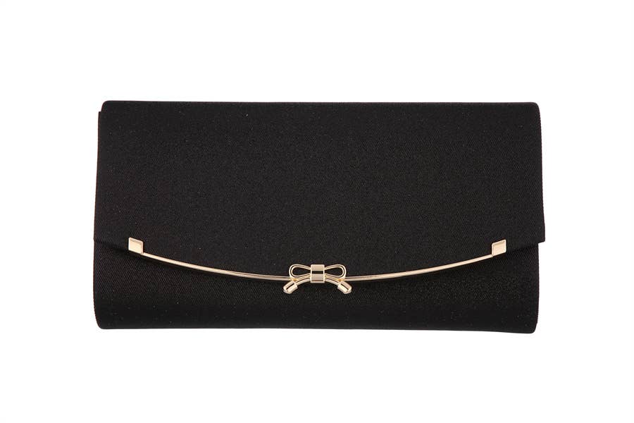Ladies Long Bow Clutch Envelope Hand Bag 