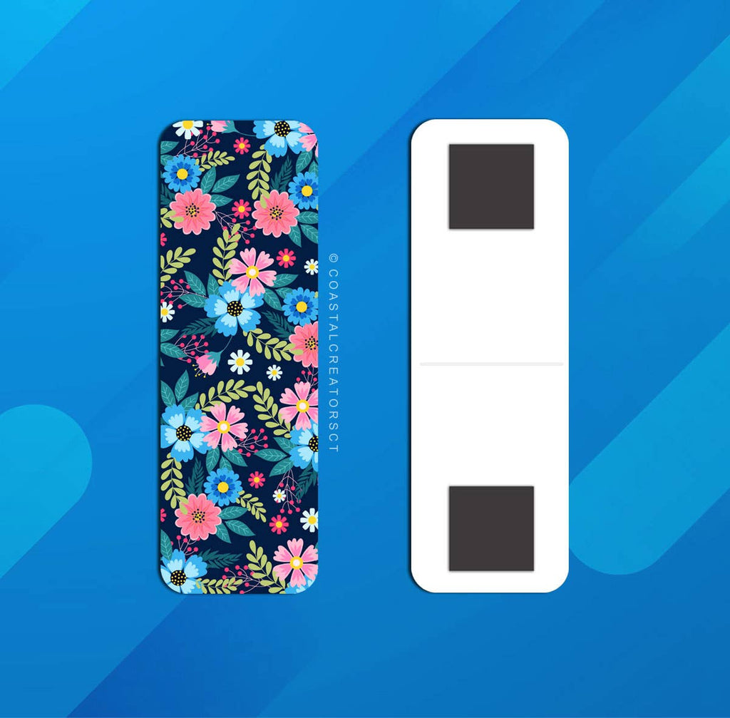 2-Pack Colorful Flowers Magnetic Bookmarks (Packaged)
