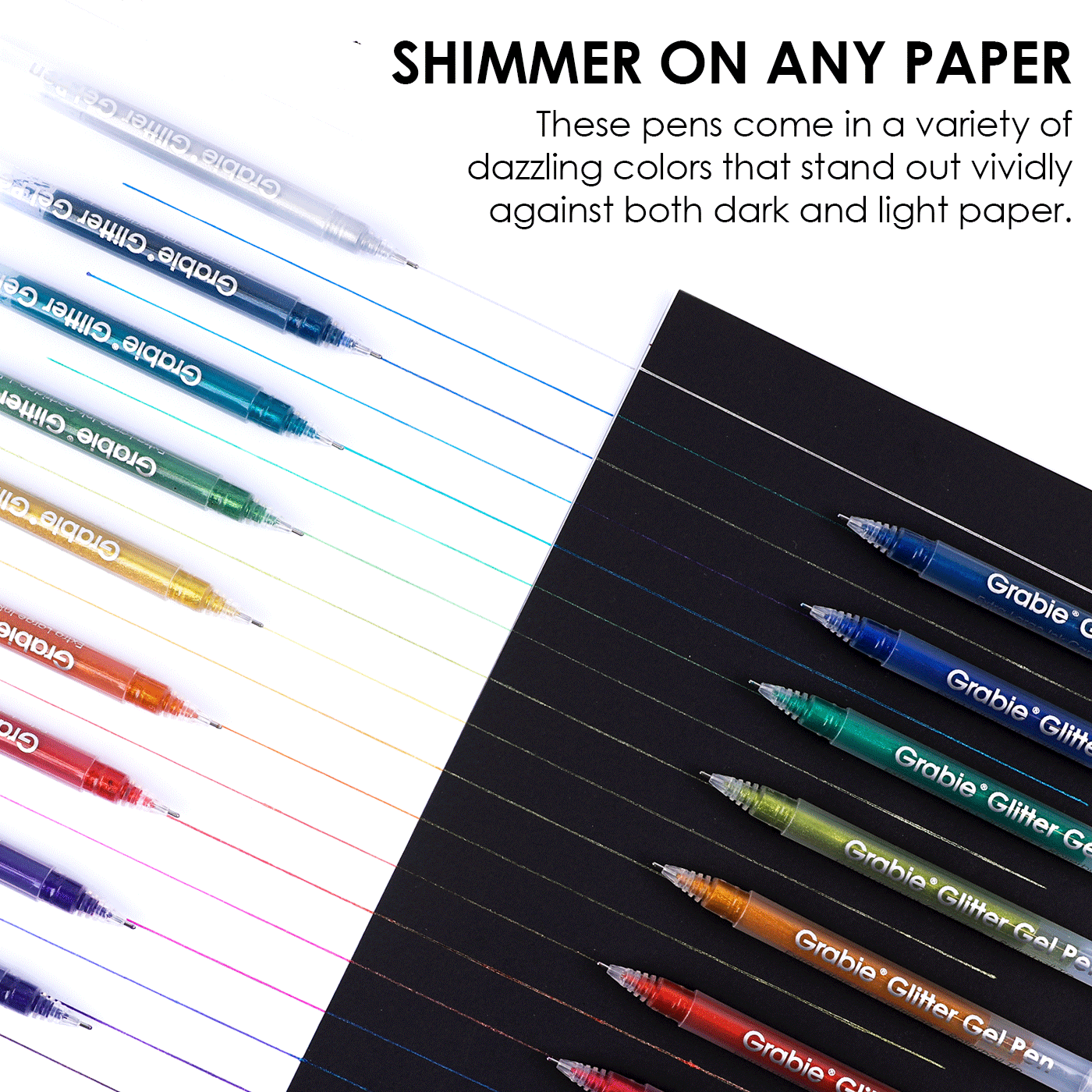 Jumbo Iridescent Glitter Gel Ink Pen Of 18