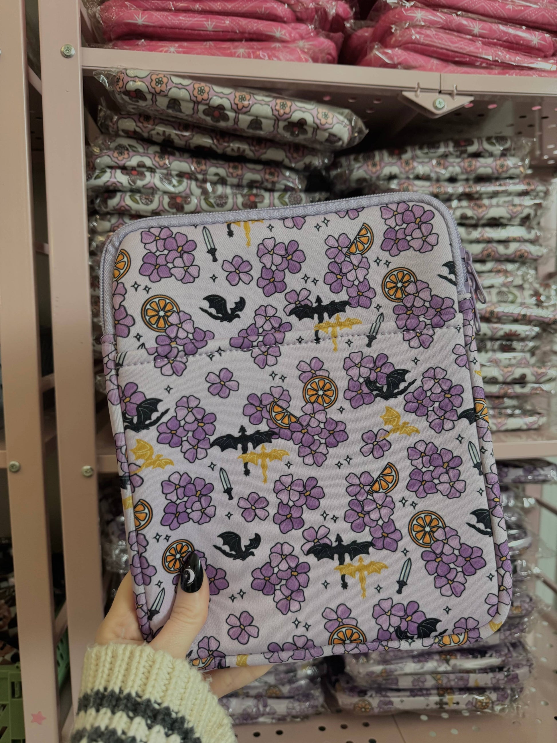 Violet Dragon Rider Book & Kindle Sleeve Pouch