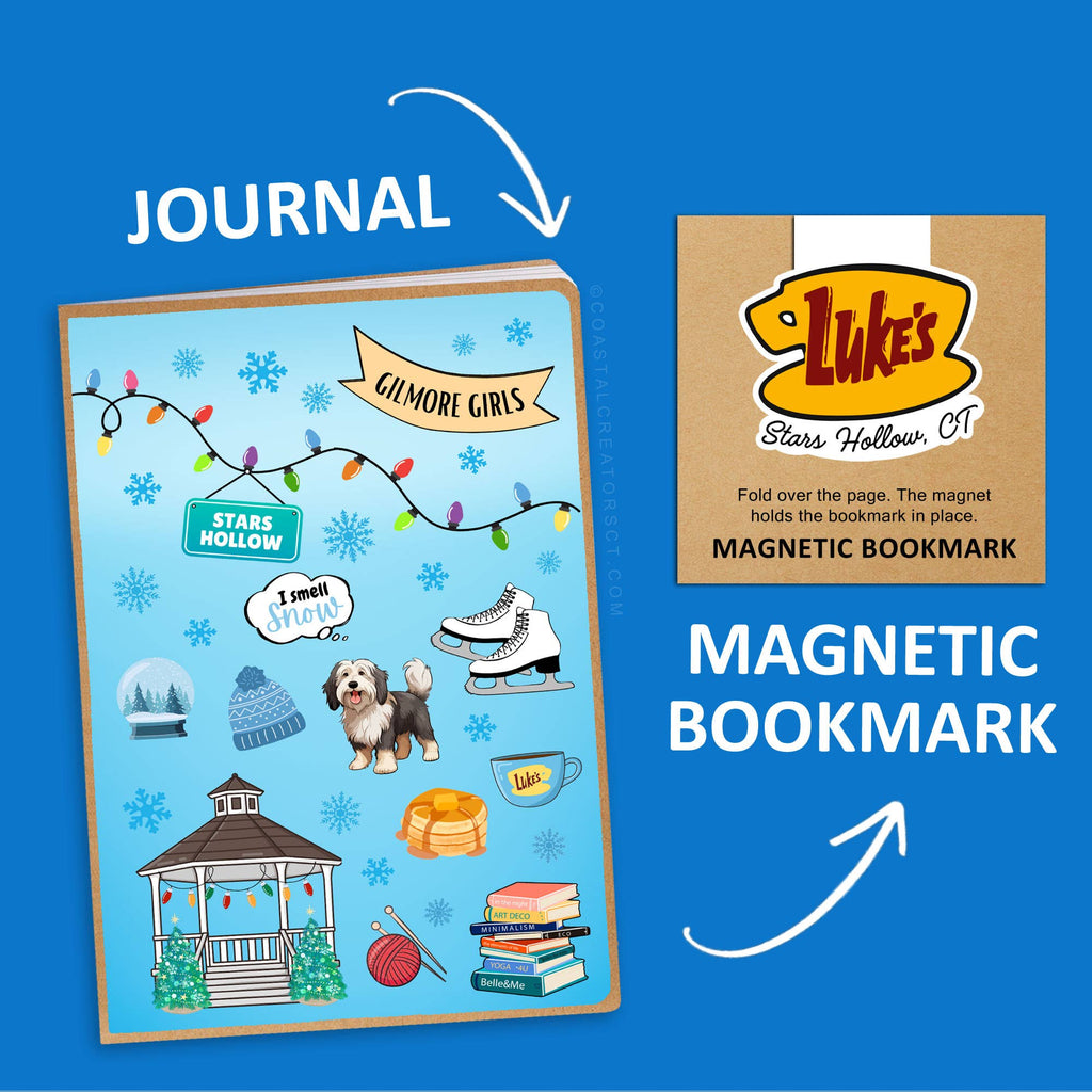 Gilmore Girls Inspired Journal with Magnetic Bookmark Set (Winter)