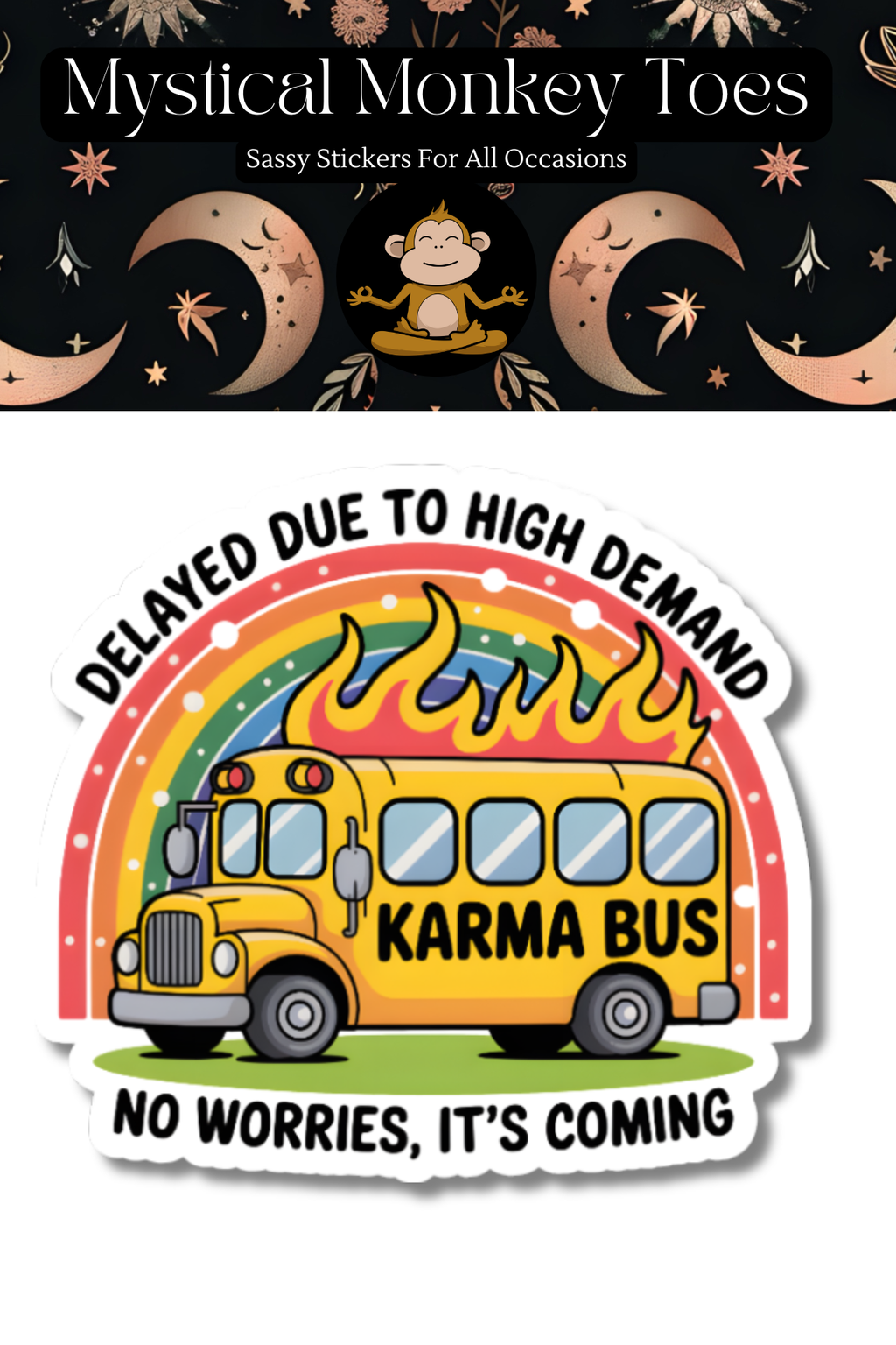Funny Karma Bus Vinyl Sticker