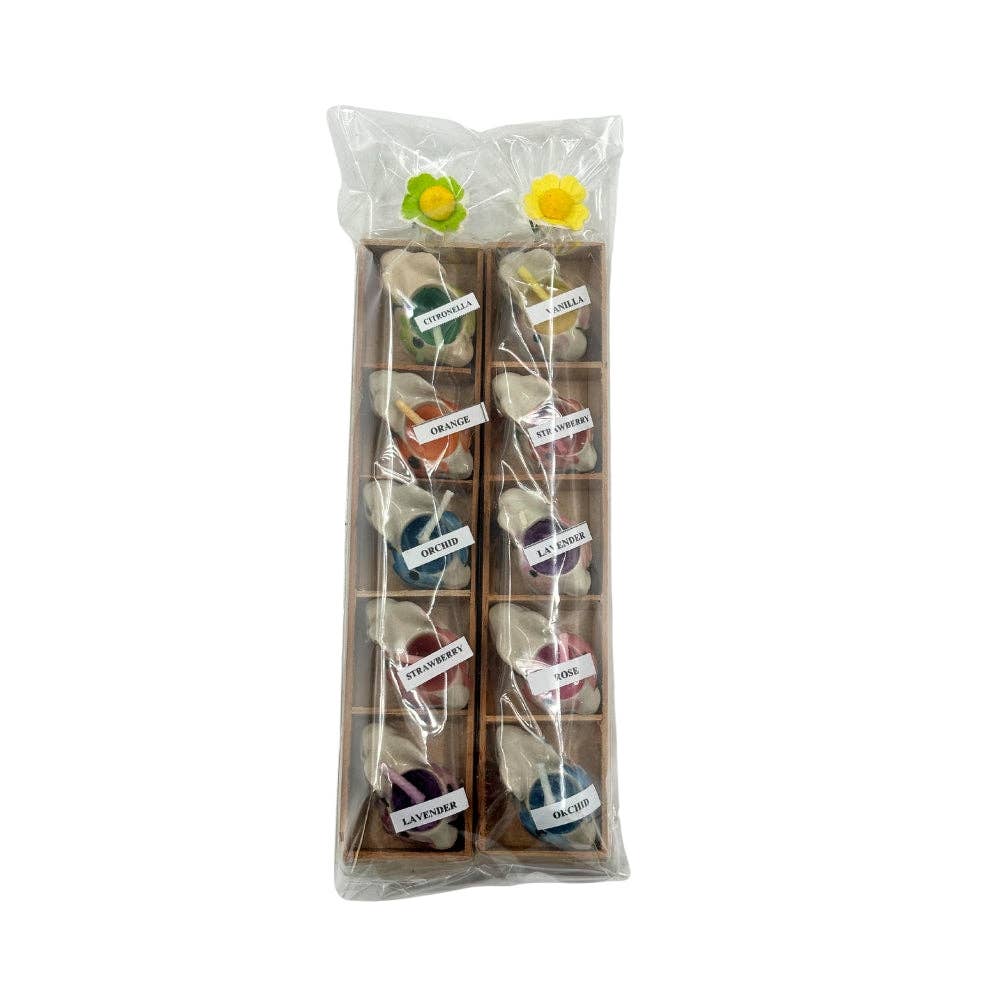 Mini Ceramic Bunny Candles (10-Pack)