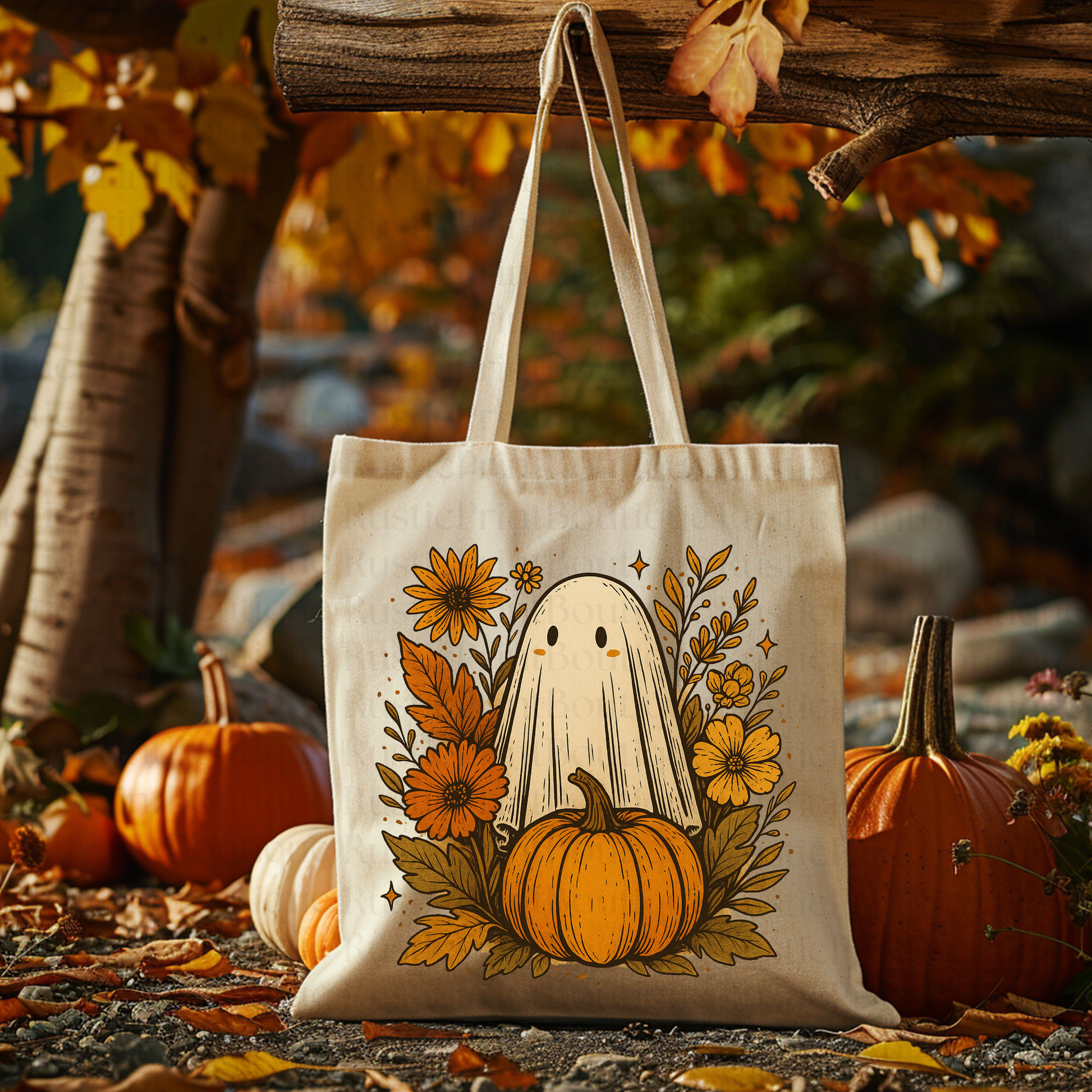 Halloween Tote Bag Vintage Halloween Trick or Treat Bag