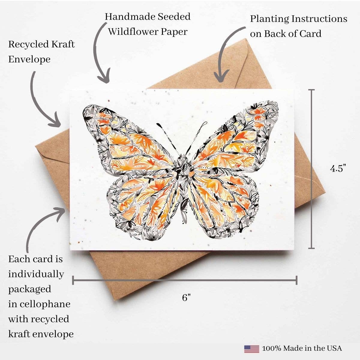 Monarch Butterfly Plantable Greeting Card
