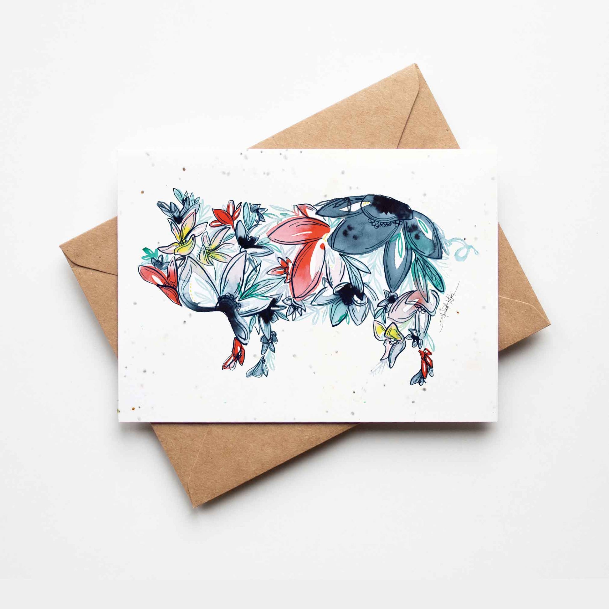 Pig Plantable Greeting Card