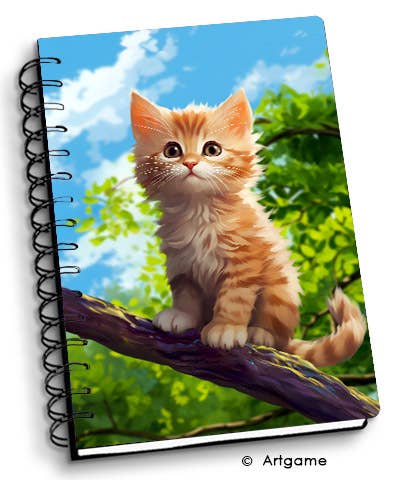 3D Royce Notebook 4" x 6" - Summer Kitten Cat