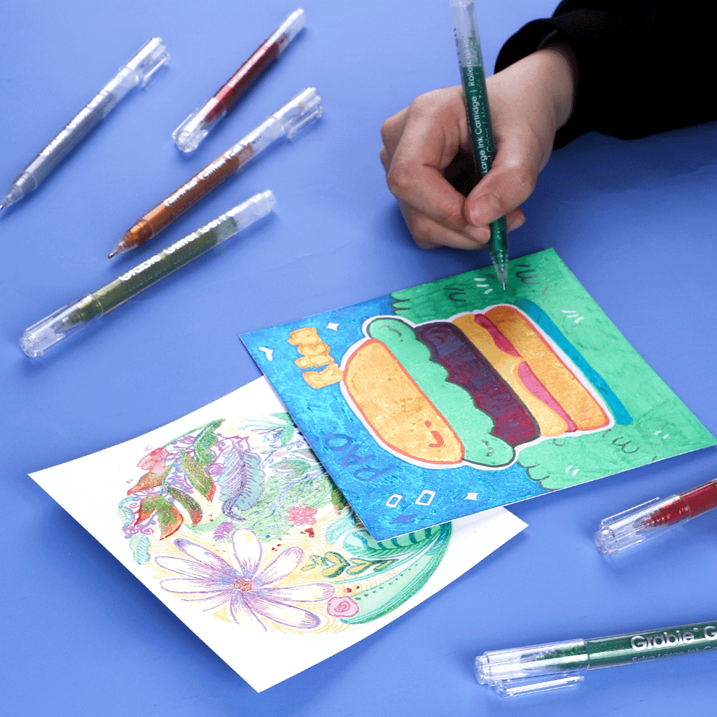 Jumbo Iridescent Glitter Gel Ink Pen Of 18