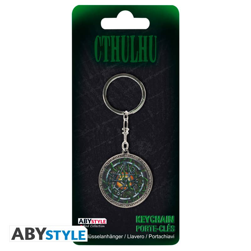 Cthulhu Necronomicon Metal Keychain Multicolored