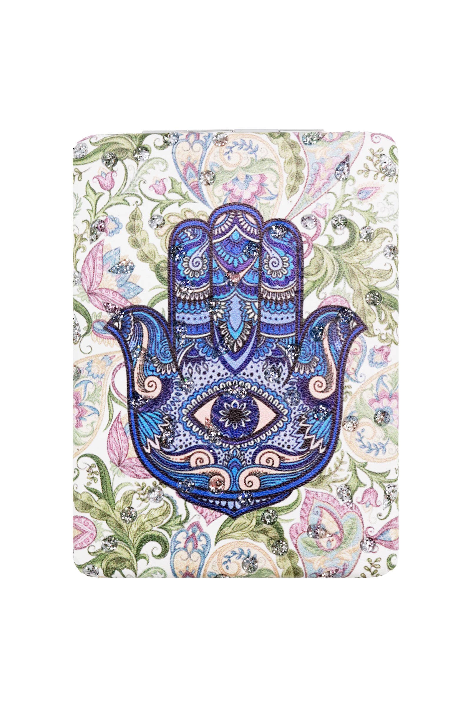 Hamsa Hand Glitter Compact Mirror - 12 Pc