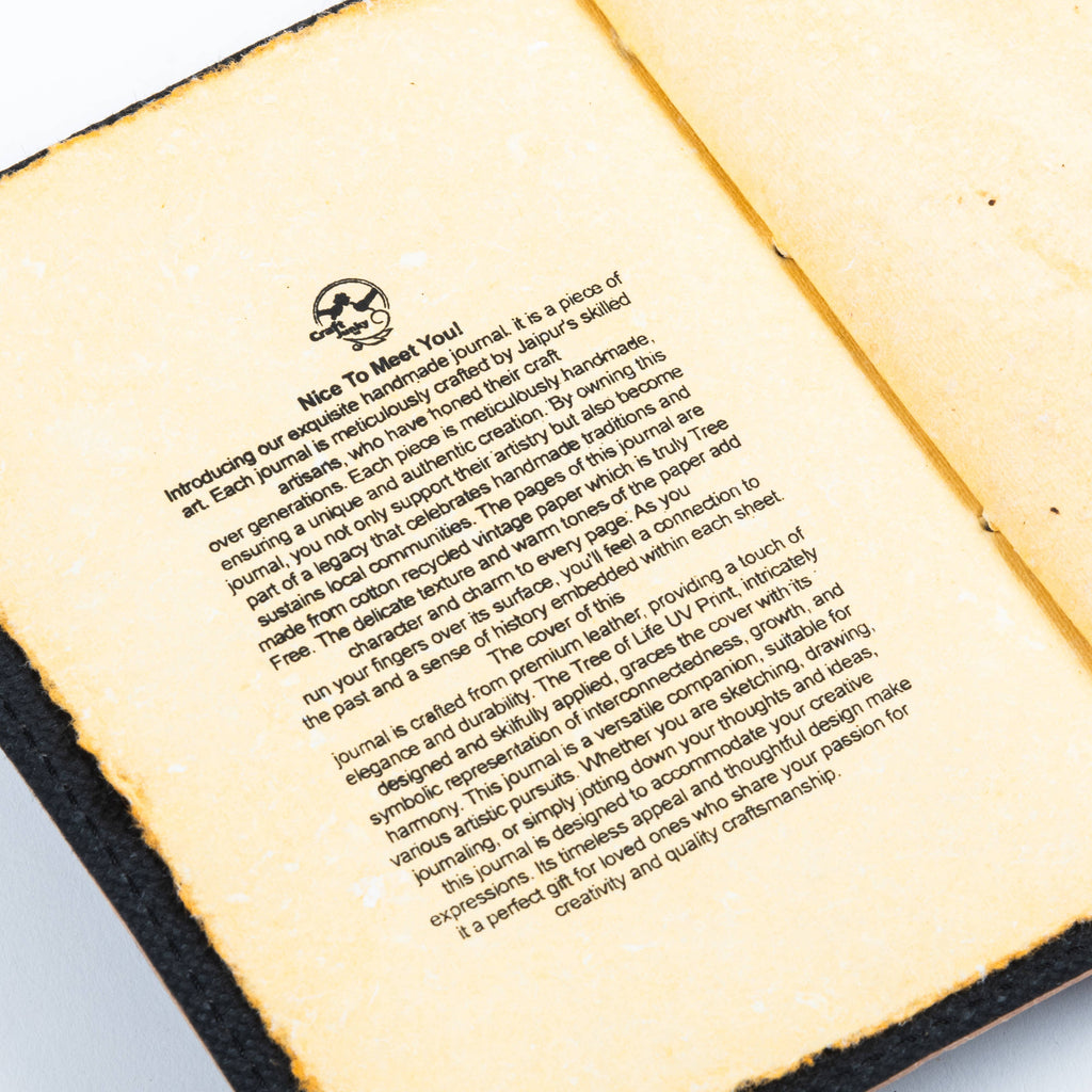 Traveler Leather Journal Vintage Pages with Wolf Print
