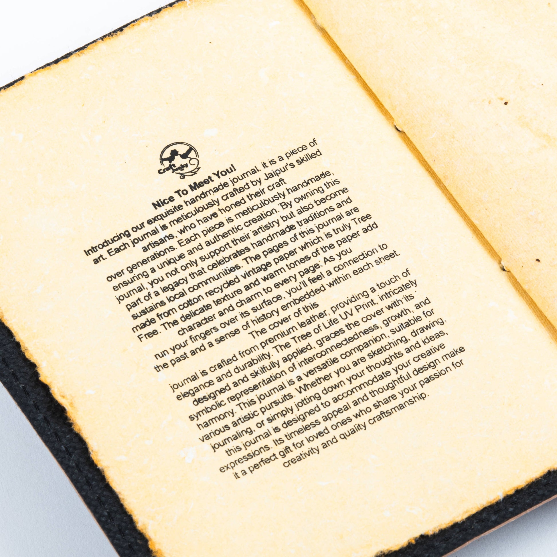 Traveler Leather Journal Vintage Pages with Wolf Print