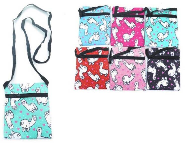 Llama Hearts Mini Flat Crossbody
