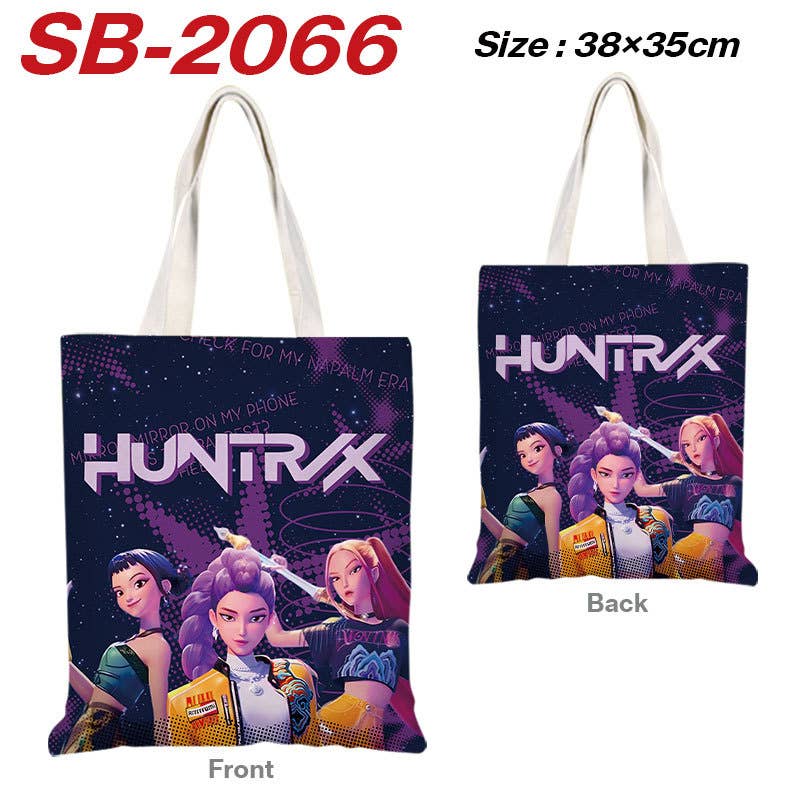Kpop Demon Hunters full printing canvas shoulder tote bag