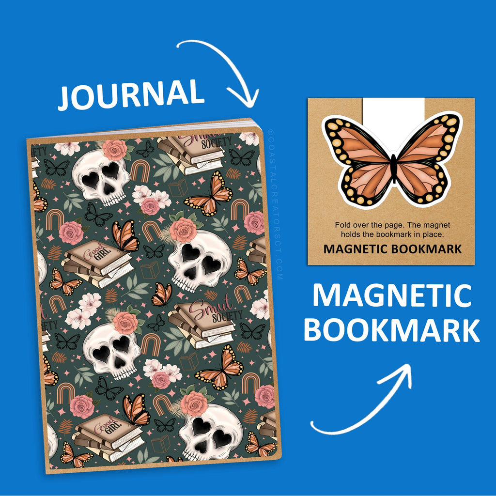Smut Reading Journal with Magnetic Bookmark Set