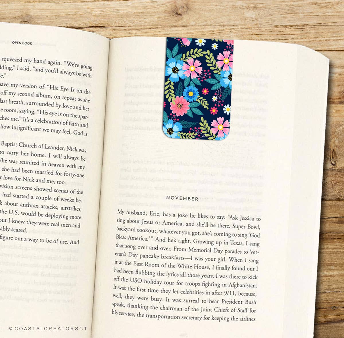 2-Pack Colorful Flowers Magnetic Bookmarks (Packaged)