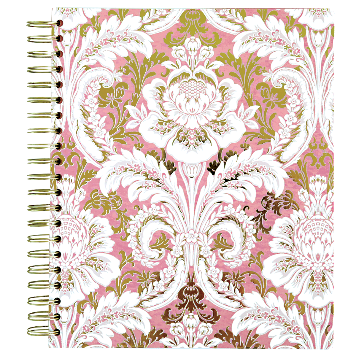 Pink Damask Spiral Notebook