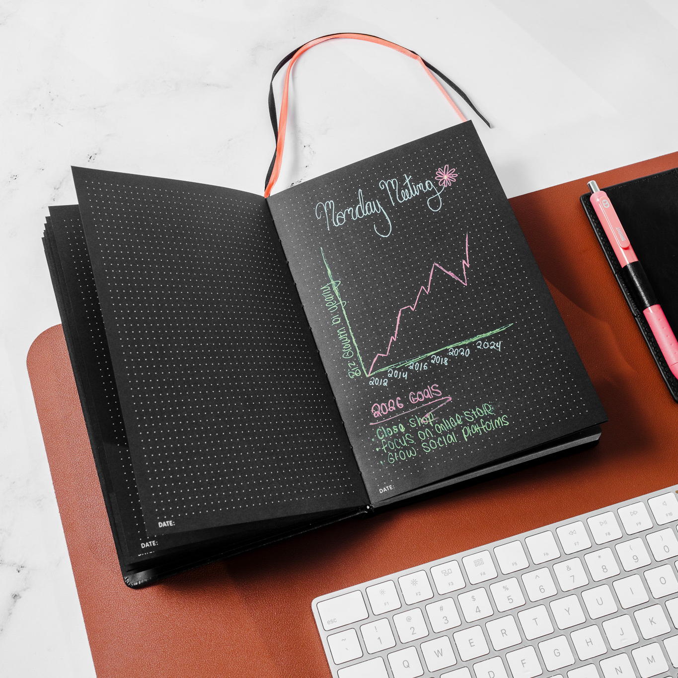 Pitch Black Dotted Journal | All Black Paper Notebook