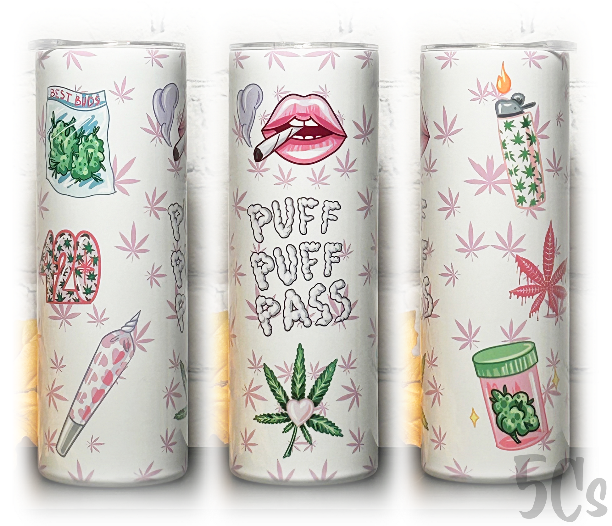 Puff Puff Pass 420 Pink Tumbler