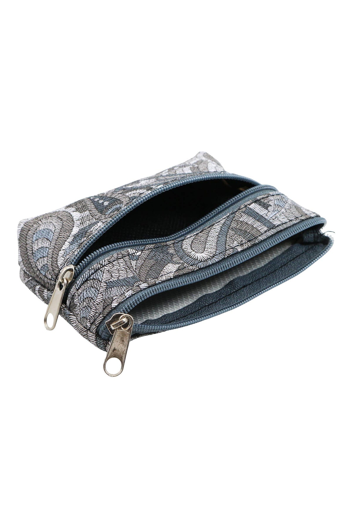 Boho Paisley Double Compartment Zippered Coin Pouch