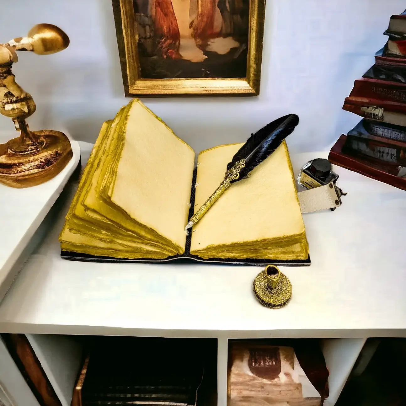 Leather Journal Gothic Notebook the Raven Grimoire Shadow