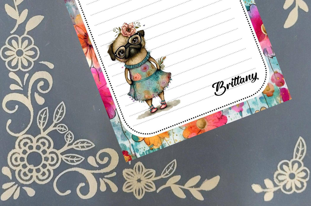Notepad Pug in a Dress, Stationery