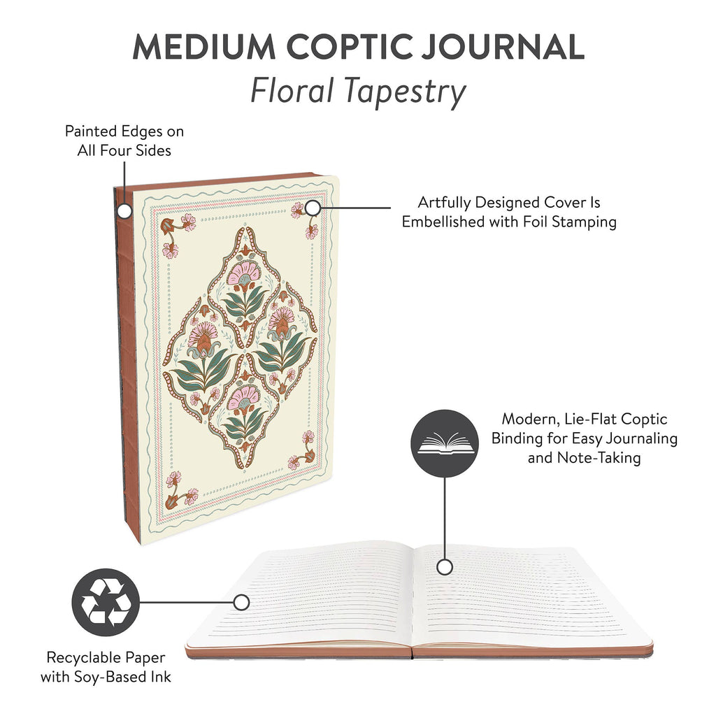 Floral Tapestry Medium Coptic-Bound Journal