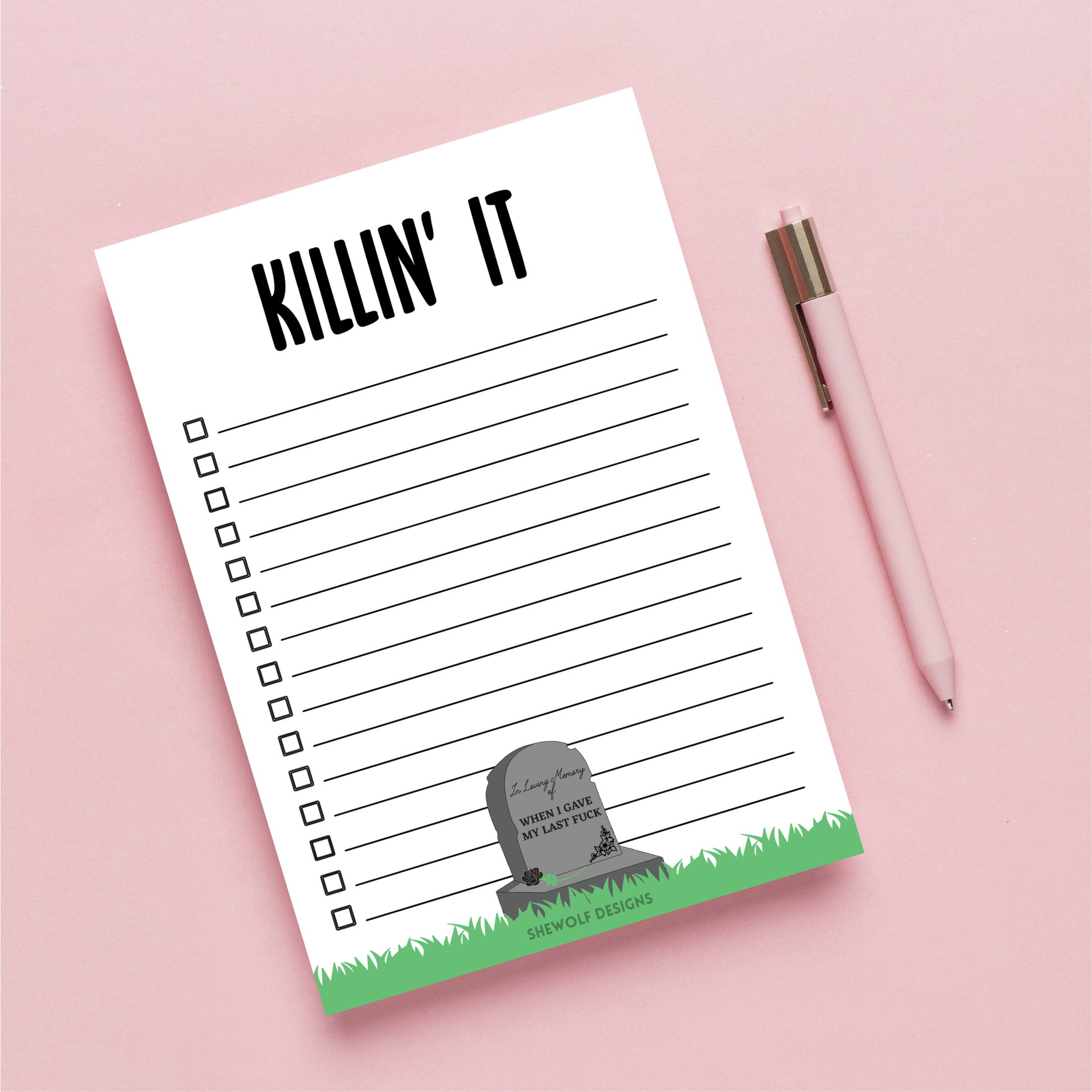 Notepad: Killin It! RIP My Last Fuck Sweary Spooky Checklist