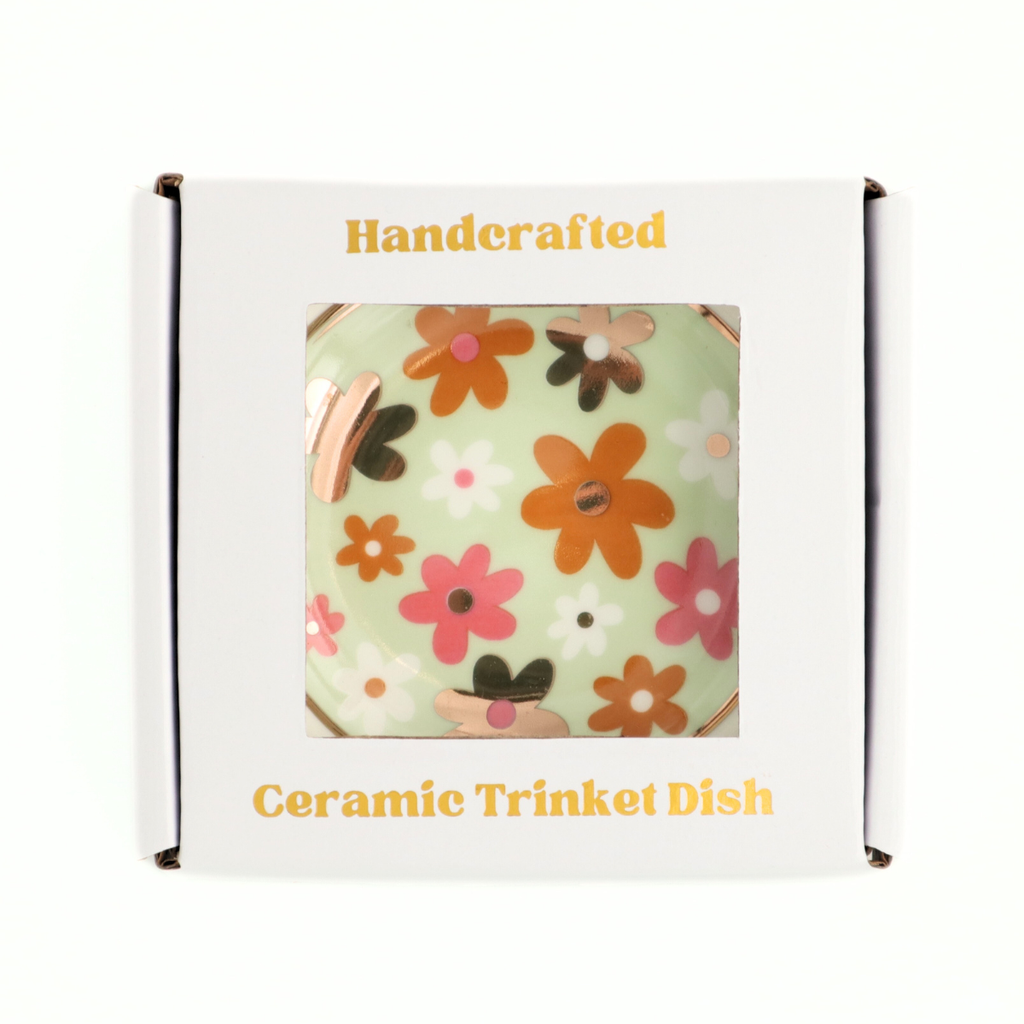 Round Trinket Tray Flowers