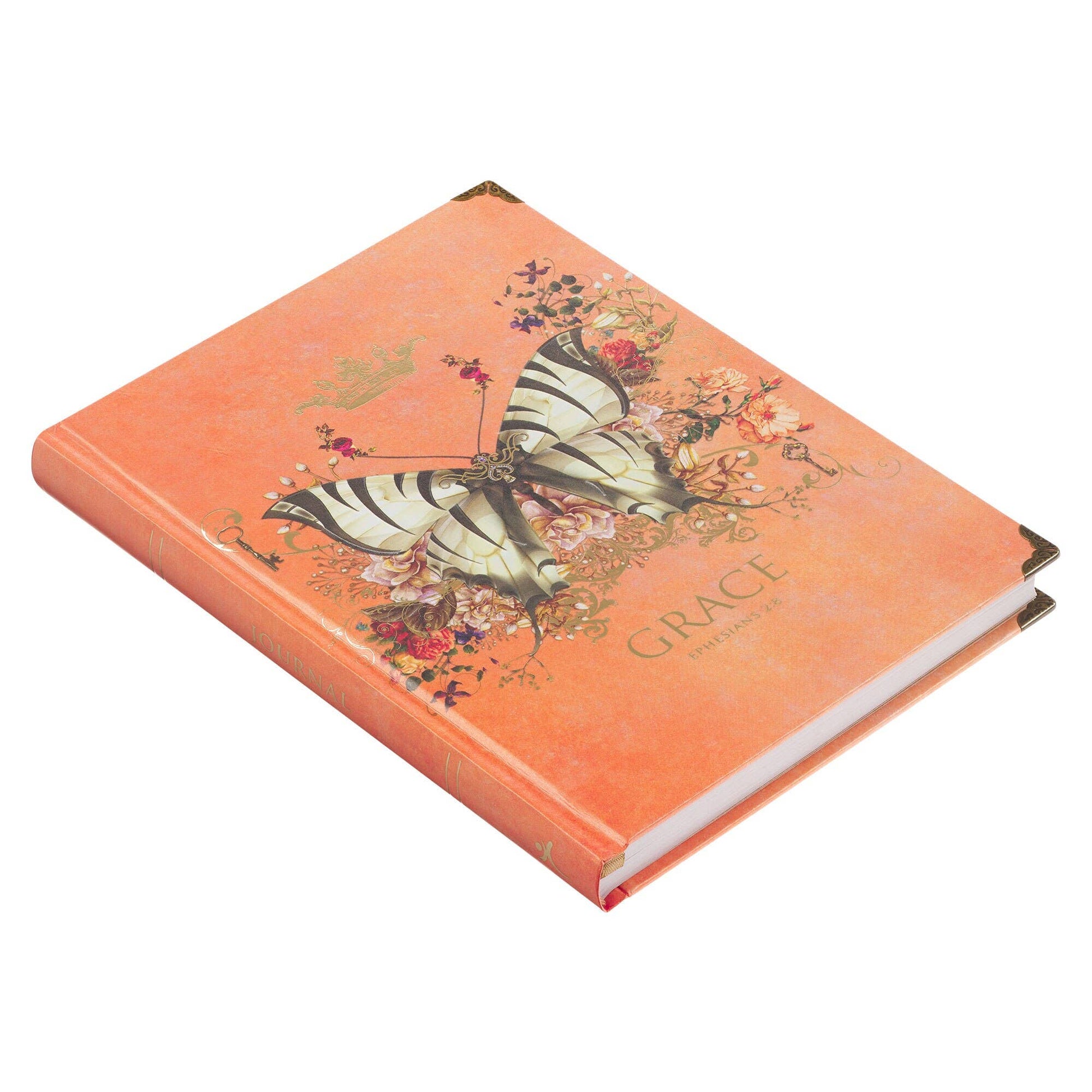 Journal Hardcover Orange Butterfly Grace Eph. 2:8