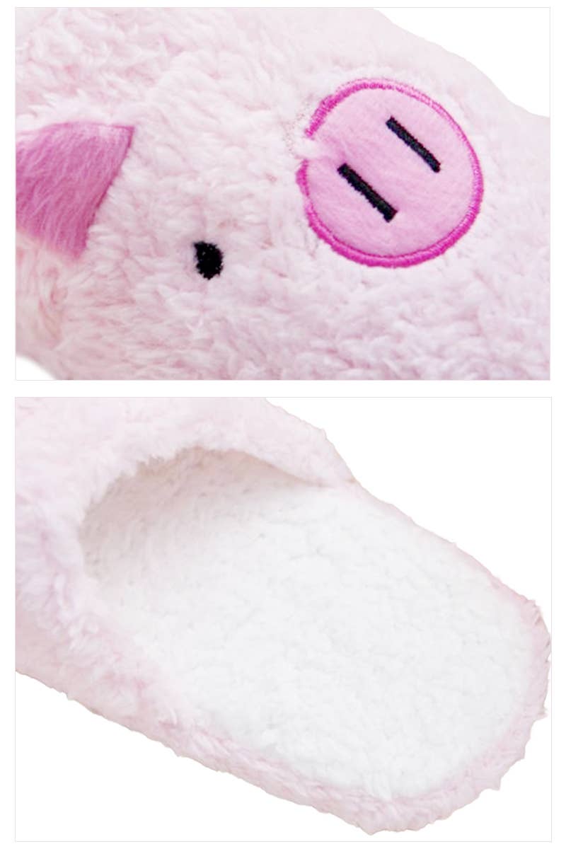 Piggy Fuzzy Terry Fleece Foam Lounge Slippers