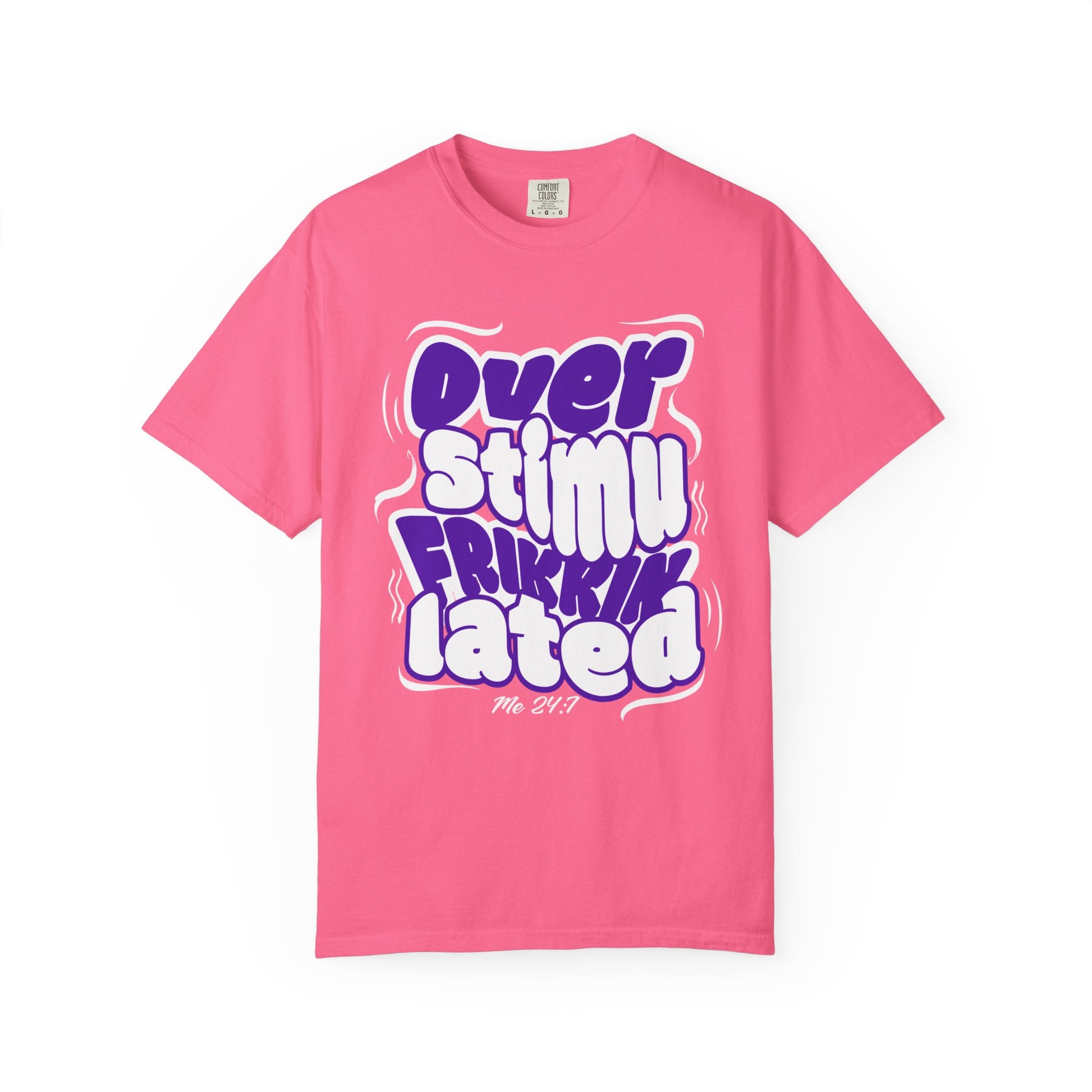 Over Frikkin Stimulated - Purp & Wht - Unisex T-shirt