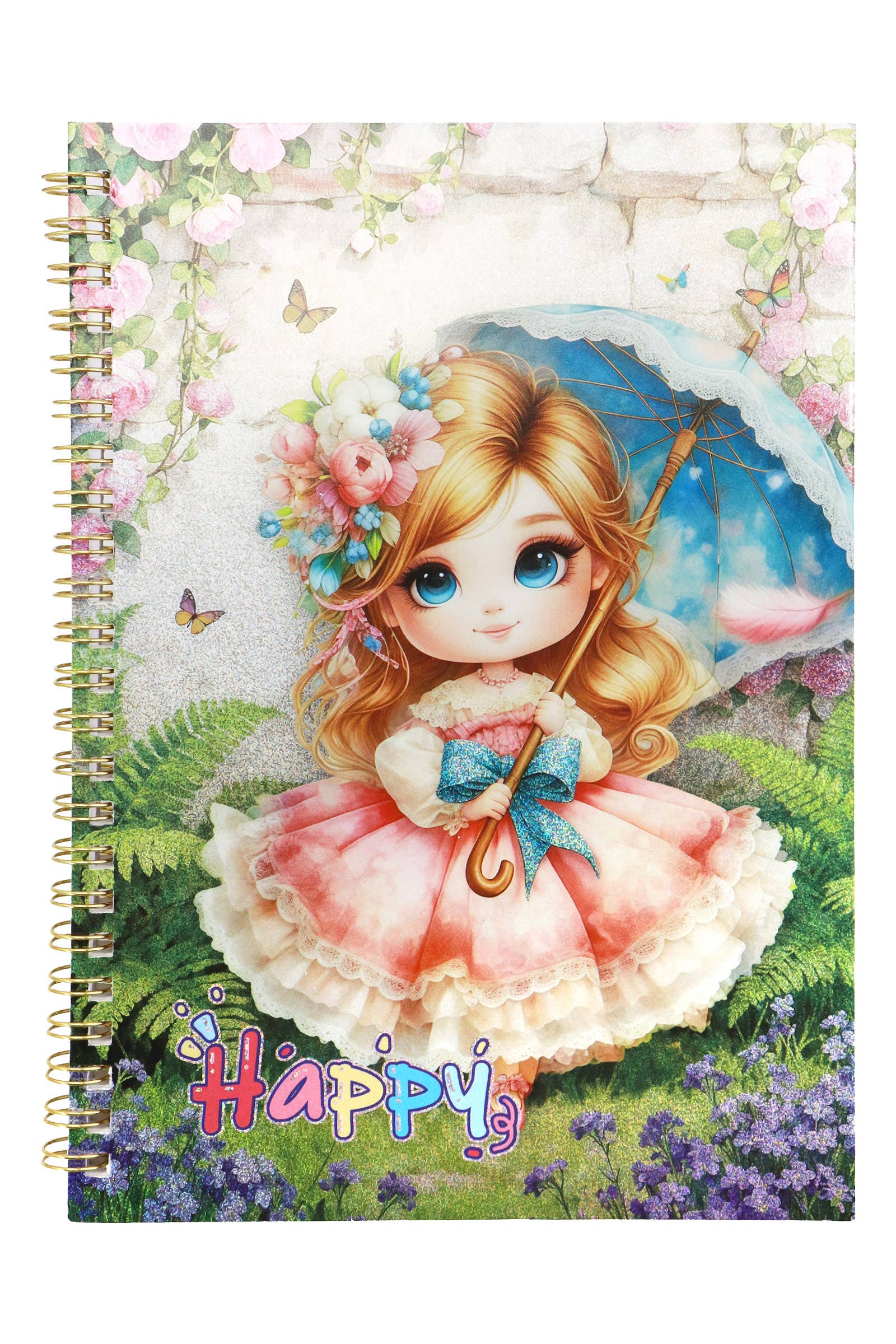 Princess Iridescent A5 Spiral Bound Notebook - 12 Pcs