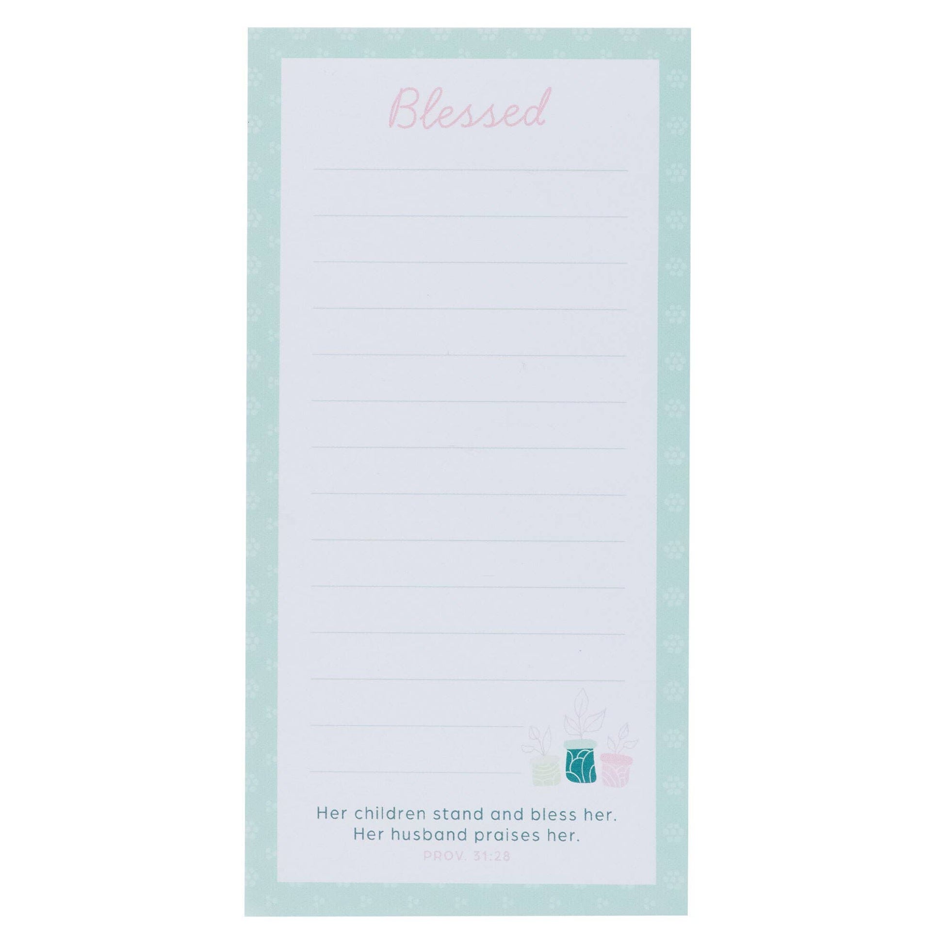 Magnetic Notepad w/pen Blessed Prov. 31:28