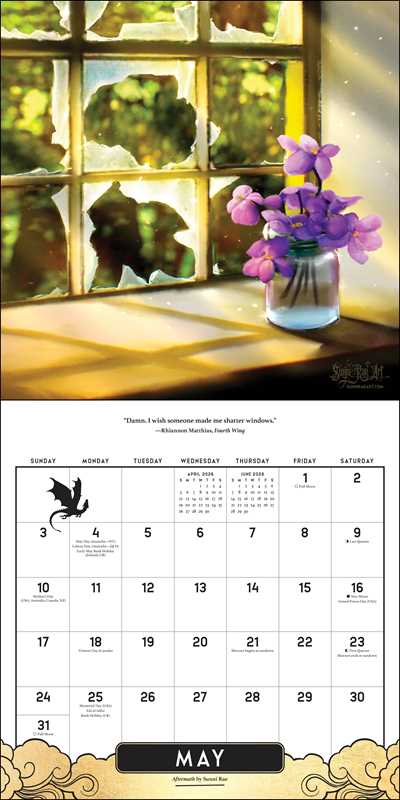 Fourth Wing Officially Licensed Fan Art 2026 Wall Calendar by Entangled